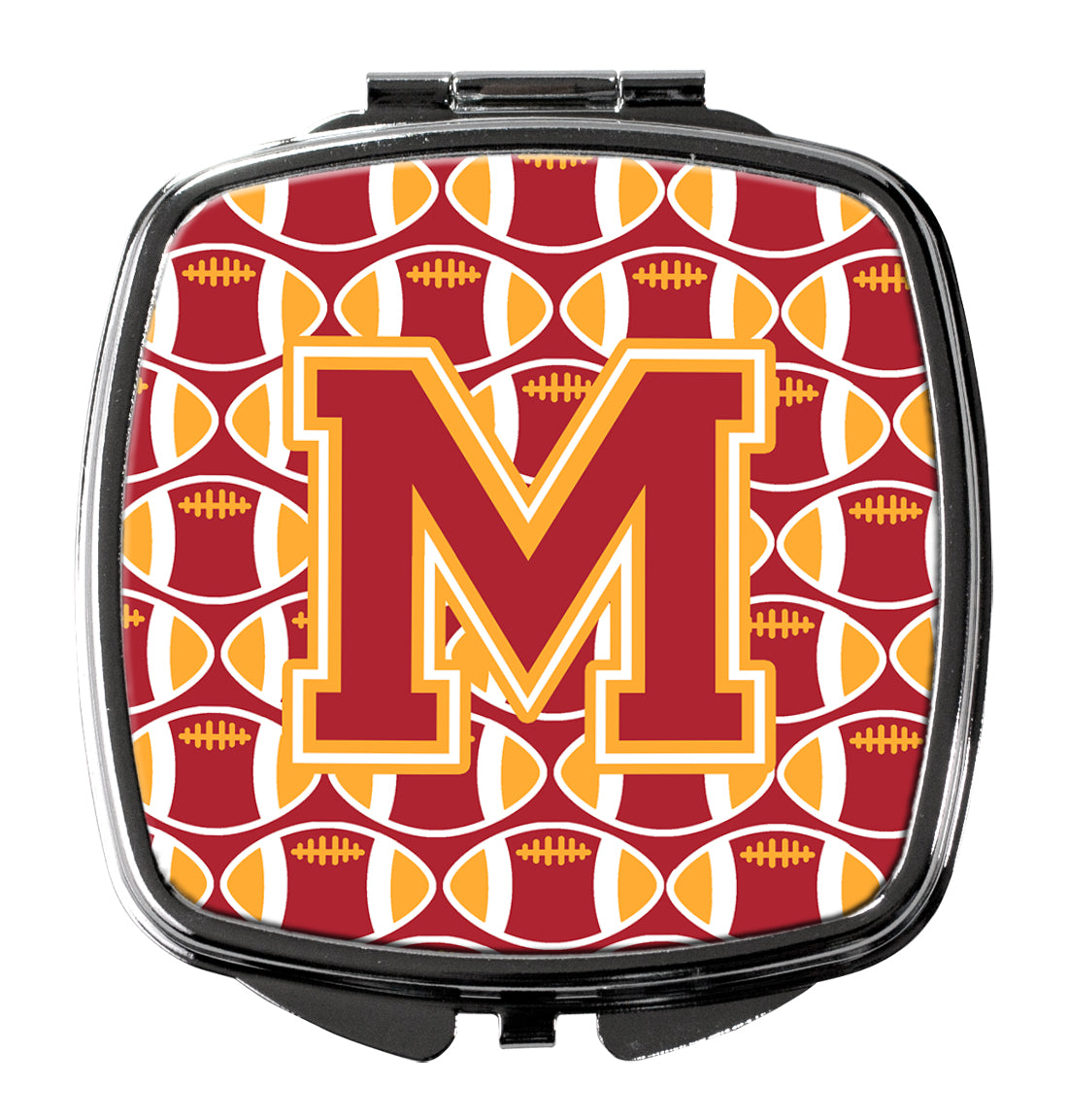 Letter M Football Cardinal and Gold Compact Mirror CJ1070-MSCM