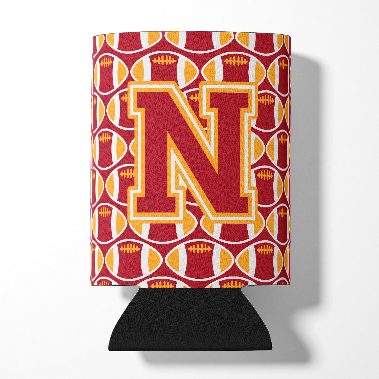 Letter N Football Cardinal and Gold Can or Bottle Hugger CJ1070-NCC