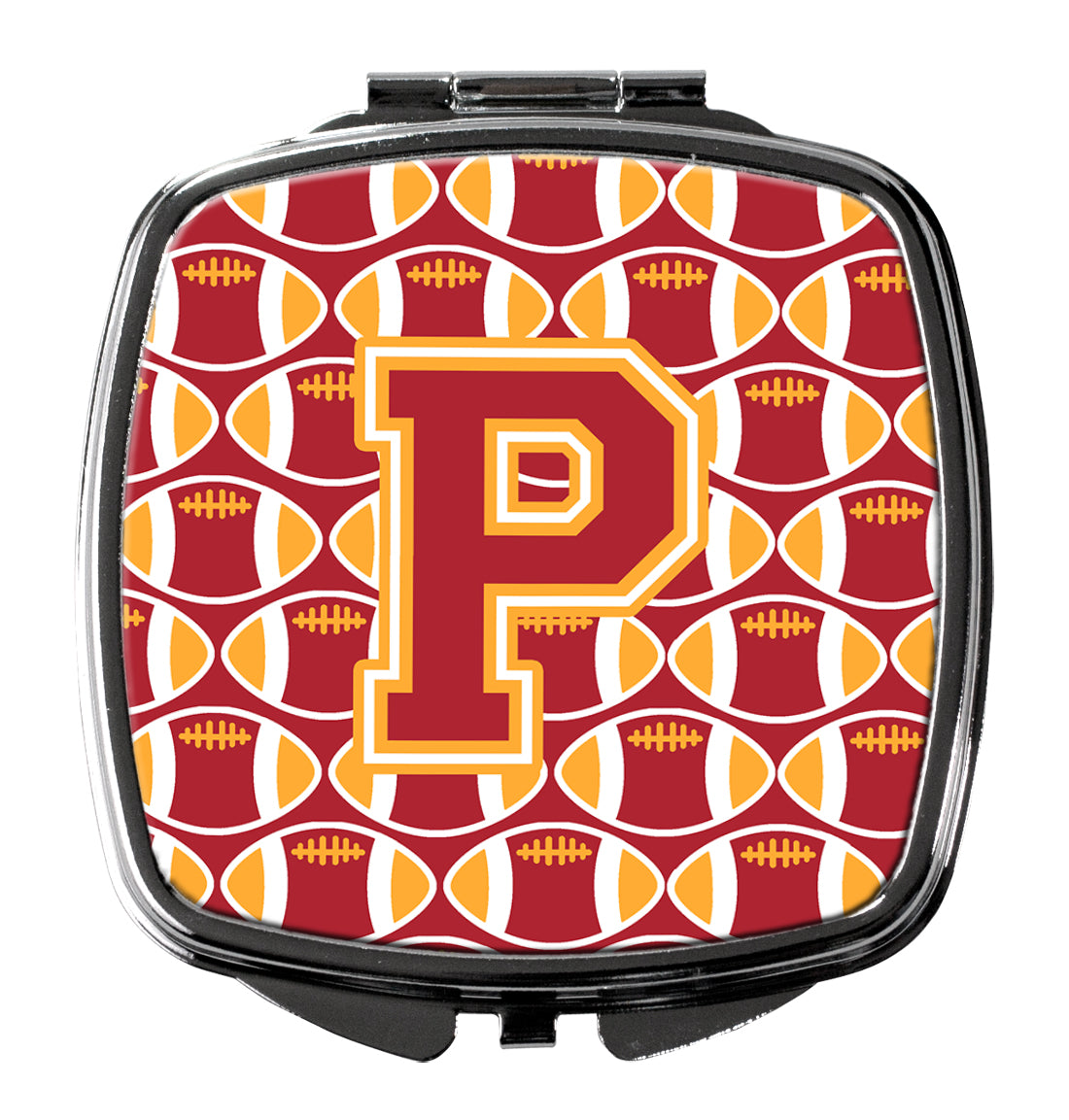 Letter P Football Cardinal and Gold Compact Mirror CJ1070-PSCM
