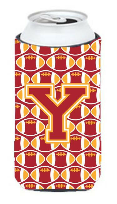 Letter Y Football Cardinal and Gold Tall Boy Beverage Insulator Hugger CJ1070-YTBC by Caroline&#39;s Treasures