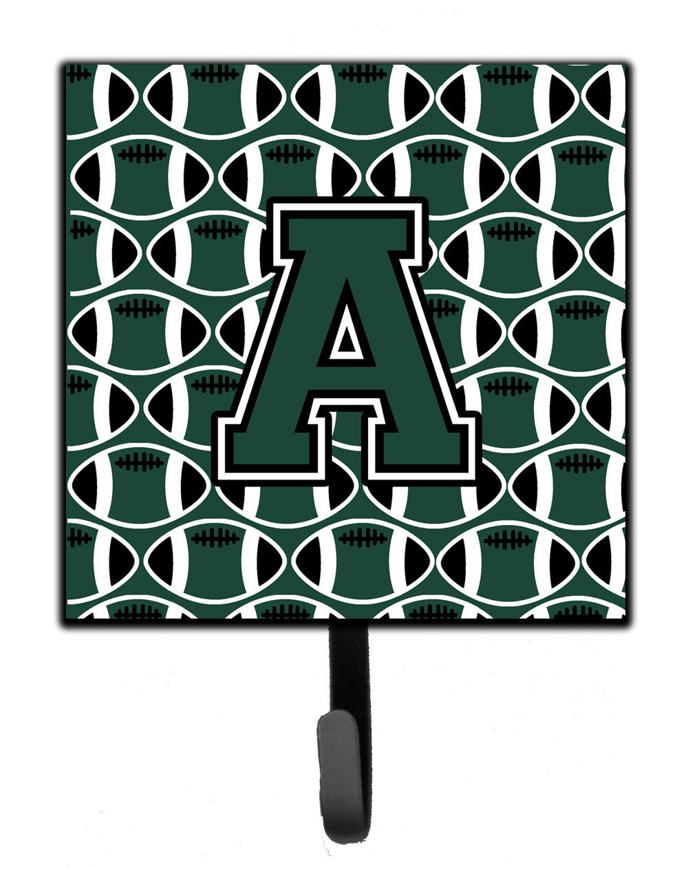 Letter A Football Green and White Leash or Key Holder CJ1071-ASH4 by Caroline&#39;s Treasures