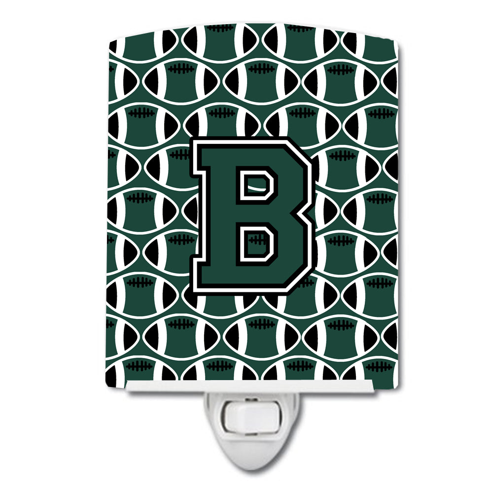 Letter B Football Green and White Ceramic Night Light CJ1071-BCNL - the-store.com
