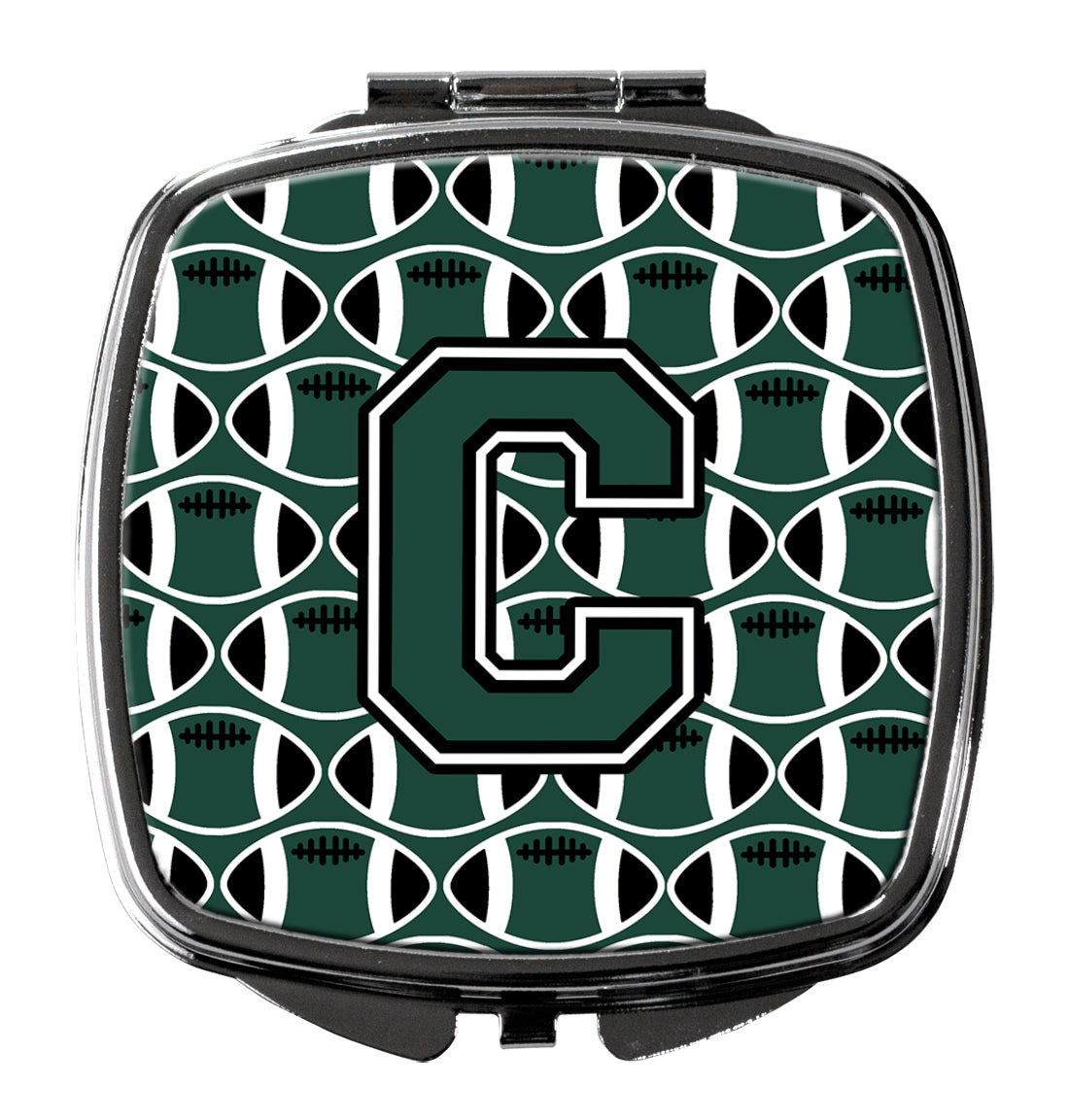 Letter C Football Green and White Compact Mirror CJ1071-CSCM  the-store.com.