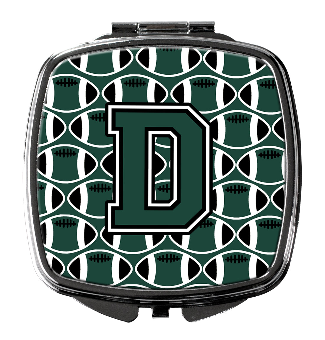 Letter D Football Green and White Compact Mirror CJ1071-DSCM