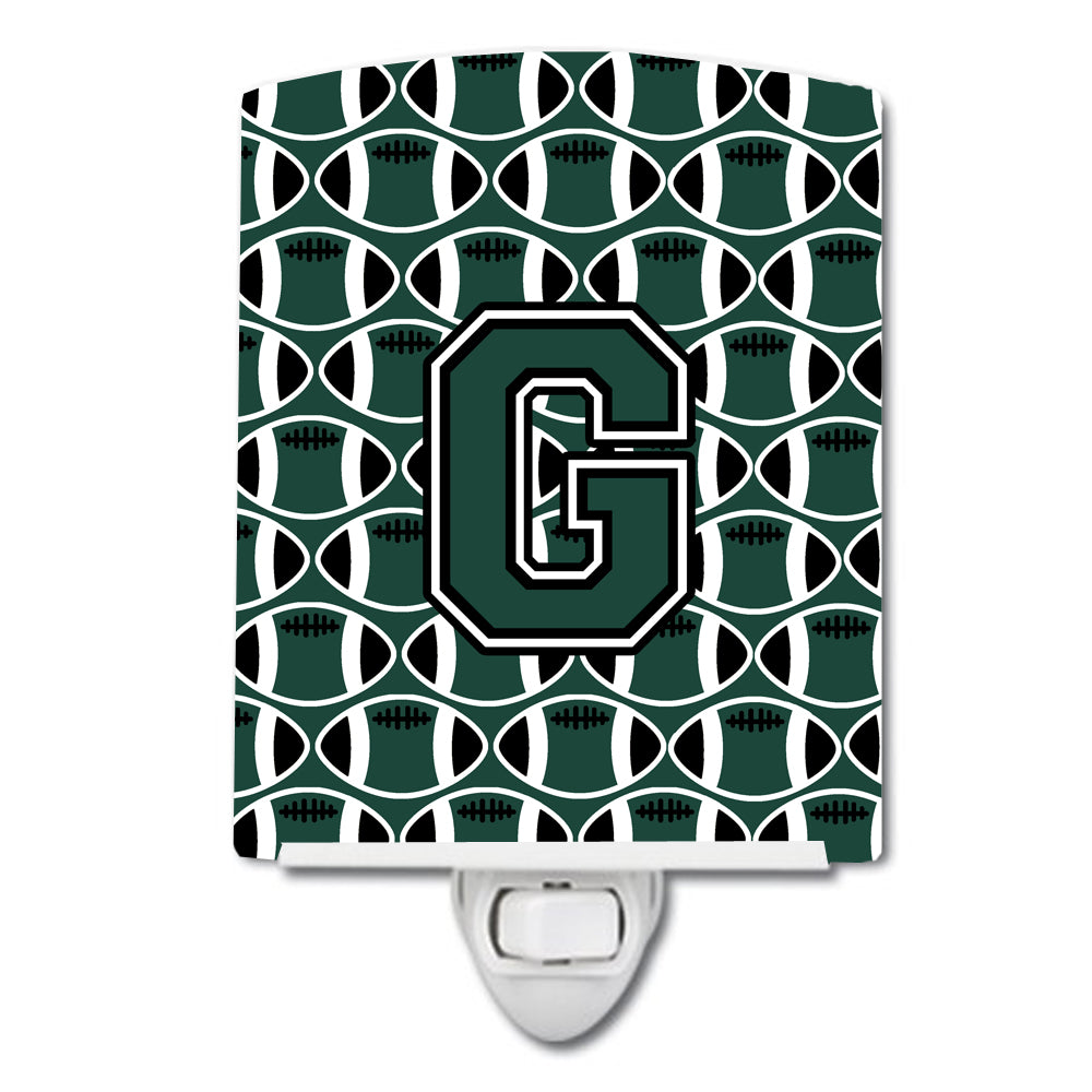 Letter G Football Green and White Ceramic Night Light CJ1071-GCNL - the-store.com