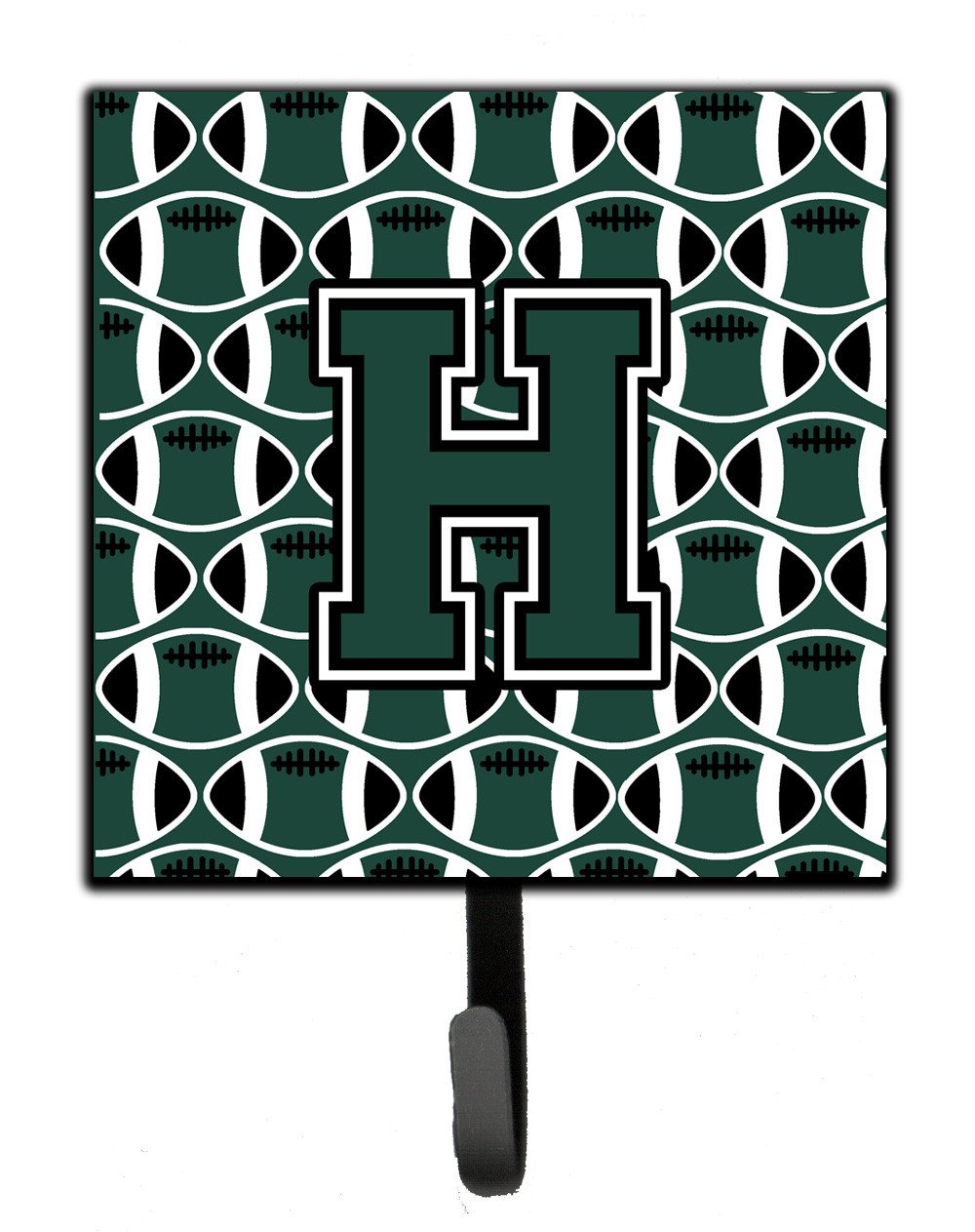 Letter H Football Green and White Leash or Key Holder CJ1071-HSH4 by Caroline&#39;s Treasures