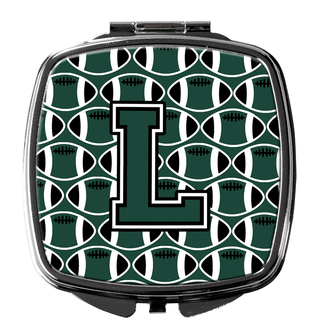 Letter L Football Green and White Compact Mirror CJ1071-LSCM  the-store.com.