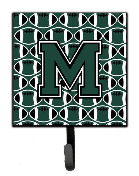 Letter M Football Green and White Leash or Key Holder CJ1071-MSH4 by Caroline's Treasures