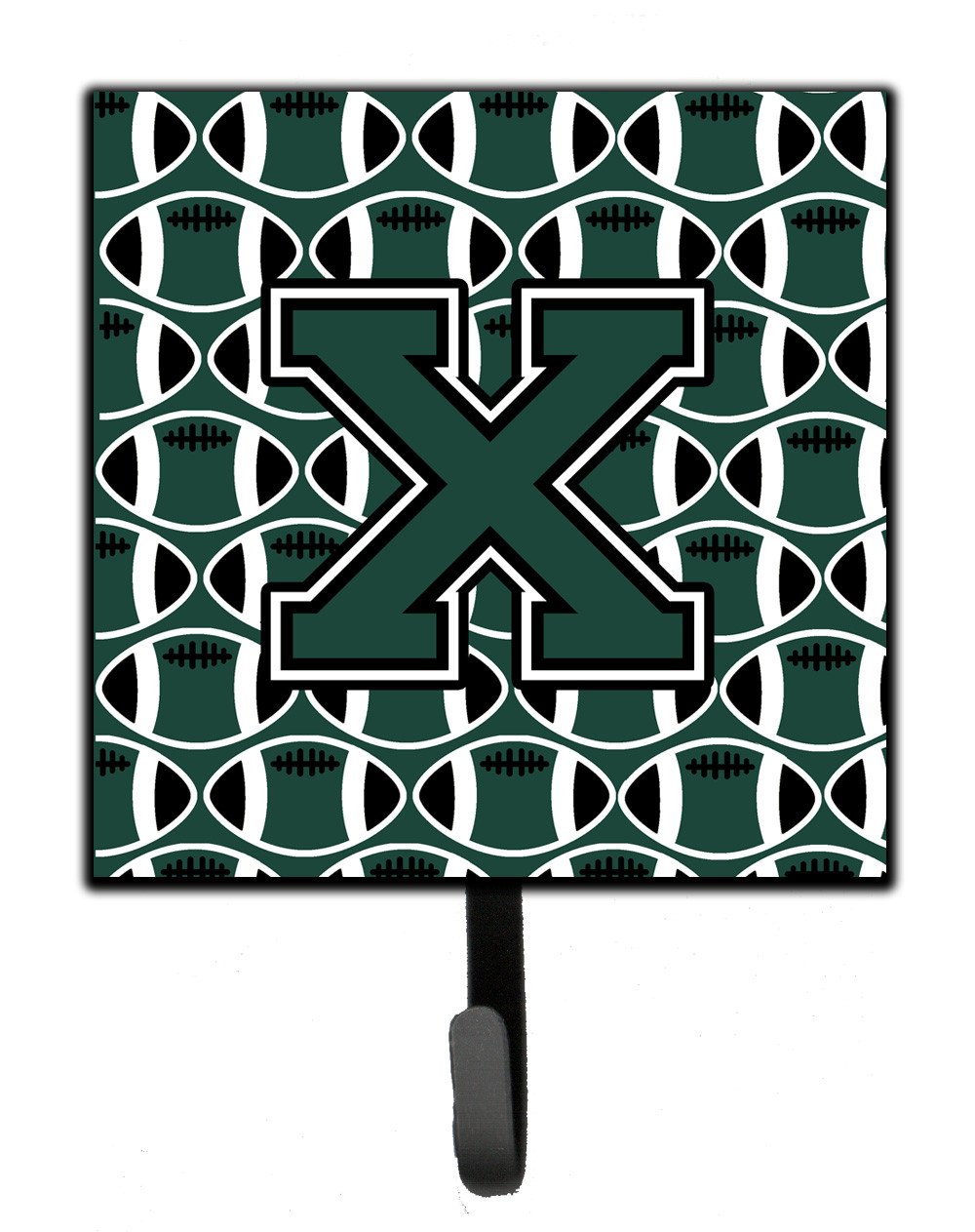 Letter X Football Green and White Leash or Key Holder CJ1071-XSH4 by Caroline&#39;s Treasures