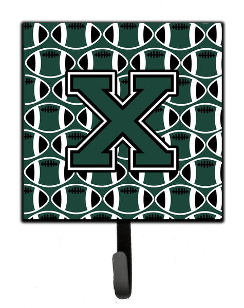 Letter X Football Green and White Leash or Key Holder CJ1071-XSH4 by Caroline's Treasures