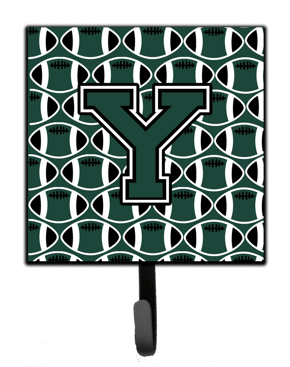 Letter Y Football Green and White Leash or Key Holder CJ1071-YSH4 by Caroline&#39;s Treasures