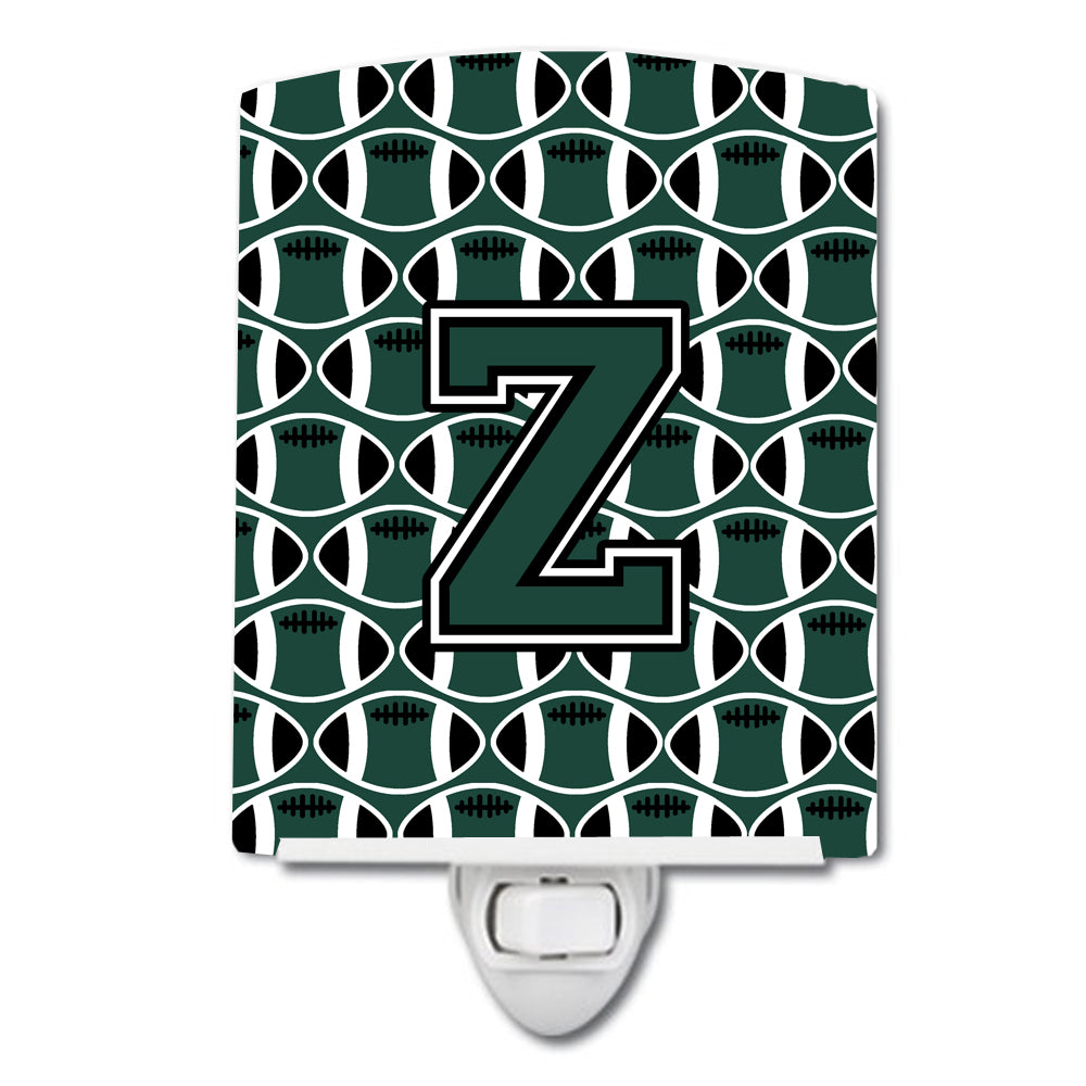 Letter Z Football Green and White Ceramic Night Light CJ1071-ZCNL - the-store.com