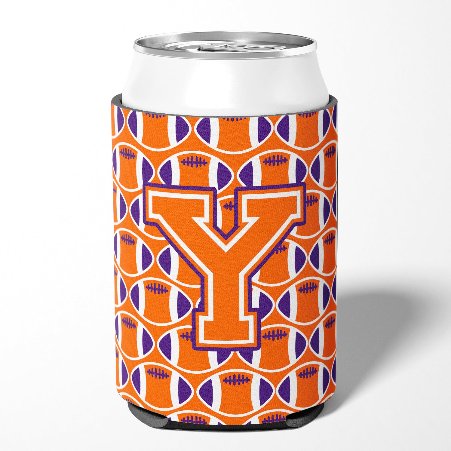 Lettre Y Football orange, blanc et Regalia Porte-bidon ou porte-bouteille CJ1072-YCC