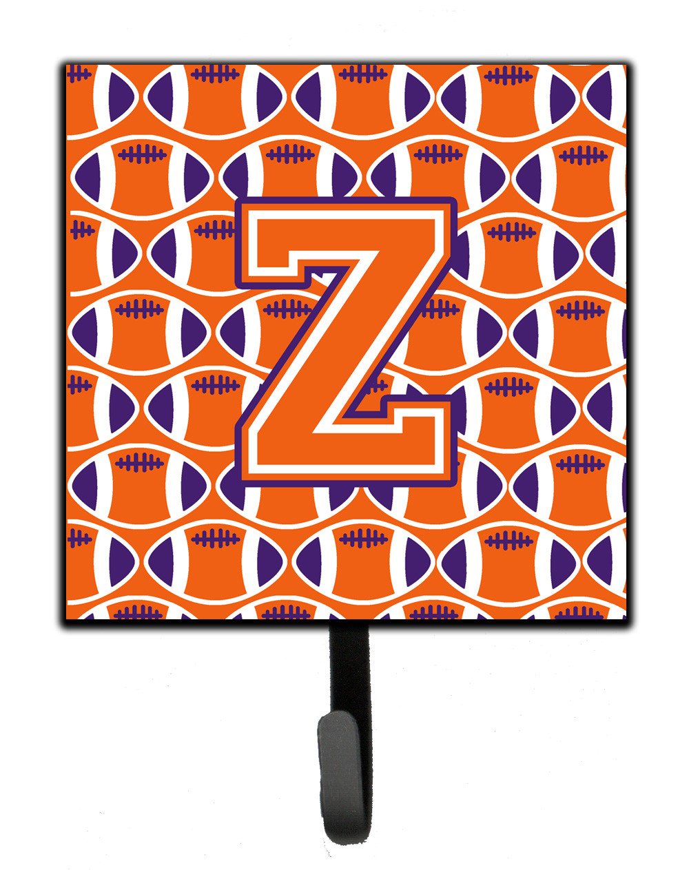 Letter Z Football Orange, White and Regalia Leash or Key Holder CJ1072-ZSH4 by Caroline&#39;s Treasures