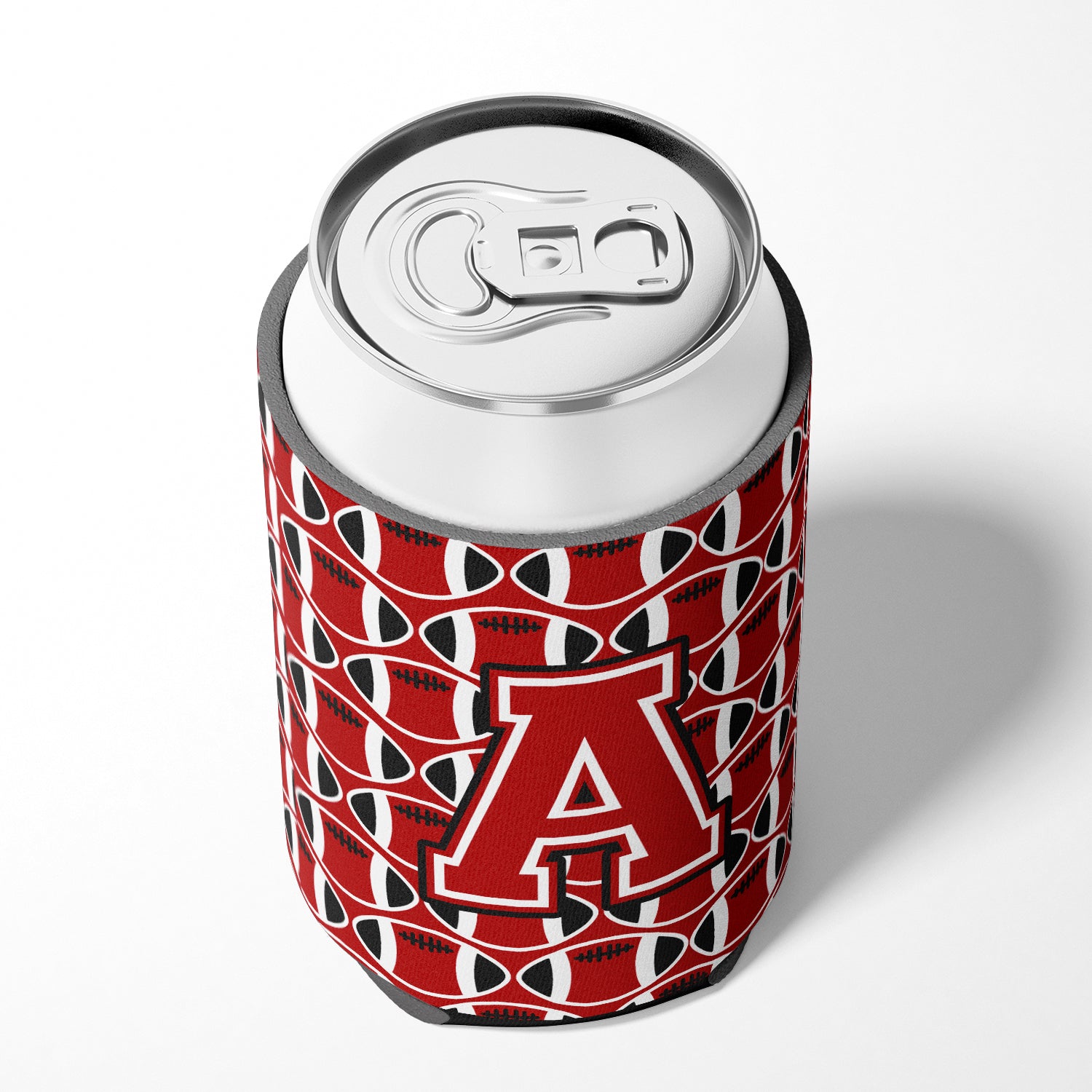 Letter A Football Red, Black and White Can or Bottle Hugger CJ1073-ACC