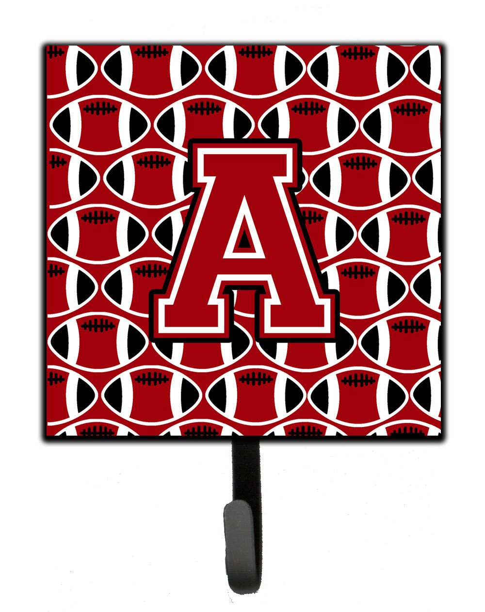 Letter A Football Red, Black and White Leash or Key Holder CJ1073-ASH4 by Caroline&#39;s Treasures