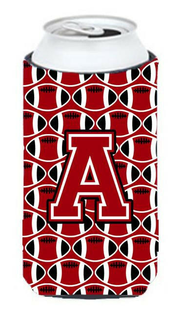 Letter A Football Red, Black and White Tall Boy Beverage Insulator Hugger CJ1073-ATBC by Caroline's Treasures