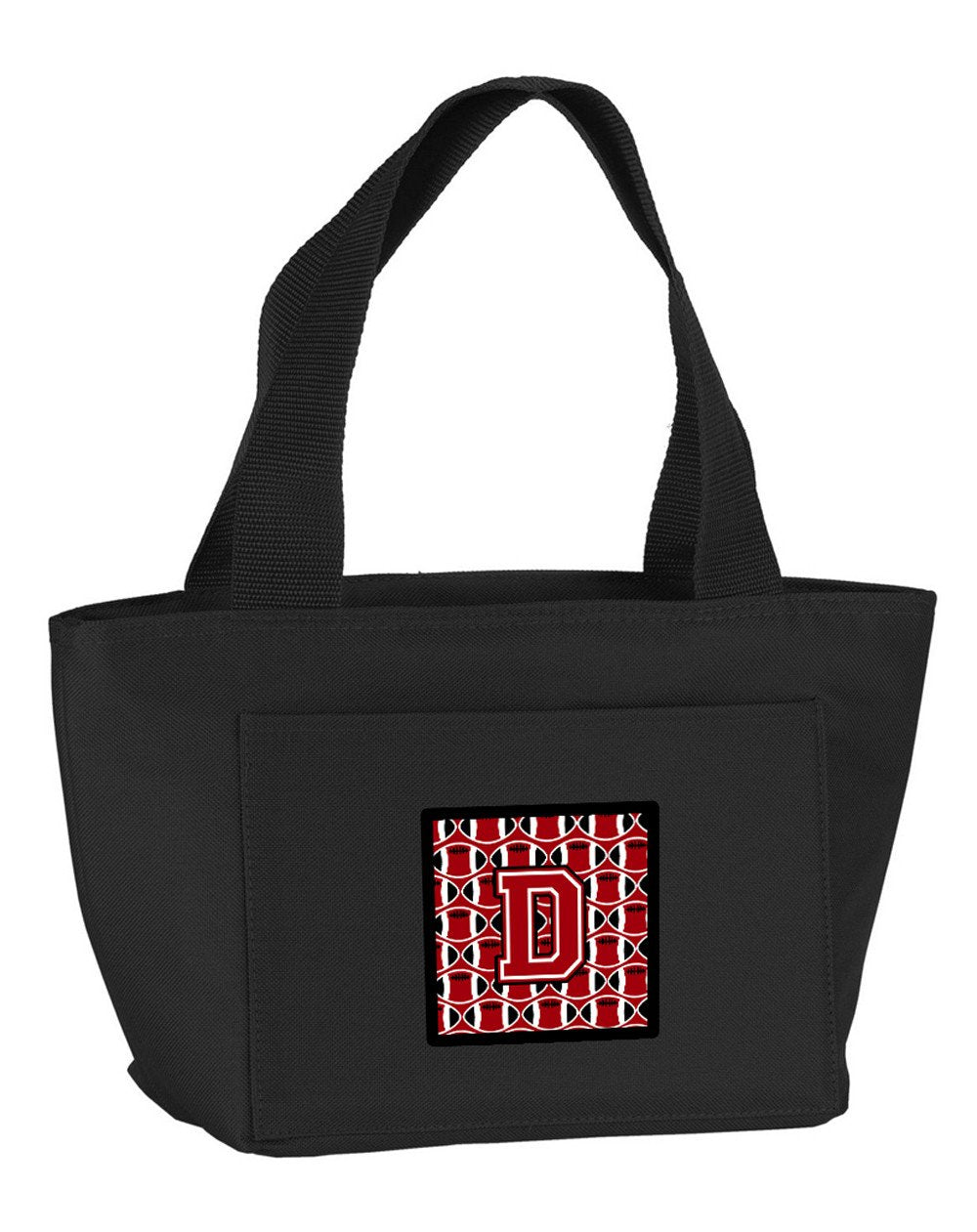 Letter D Football Red, Black and White Lunch Bag CJ1073-DBK-8808 by Caroline&#39;s Treasures