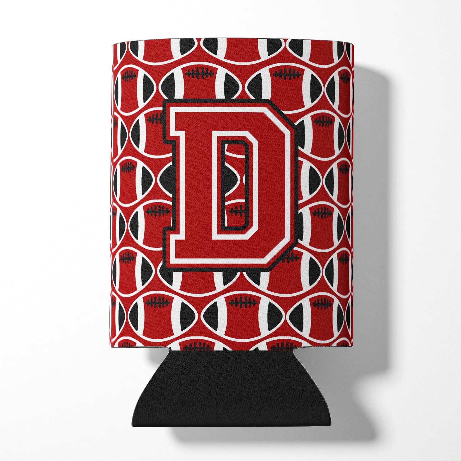 Letter D Football Red, Black and White Can or Bottle Hugger CJ1073-DCC