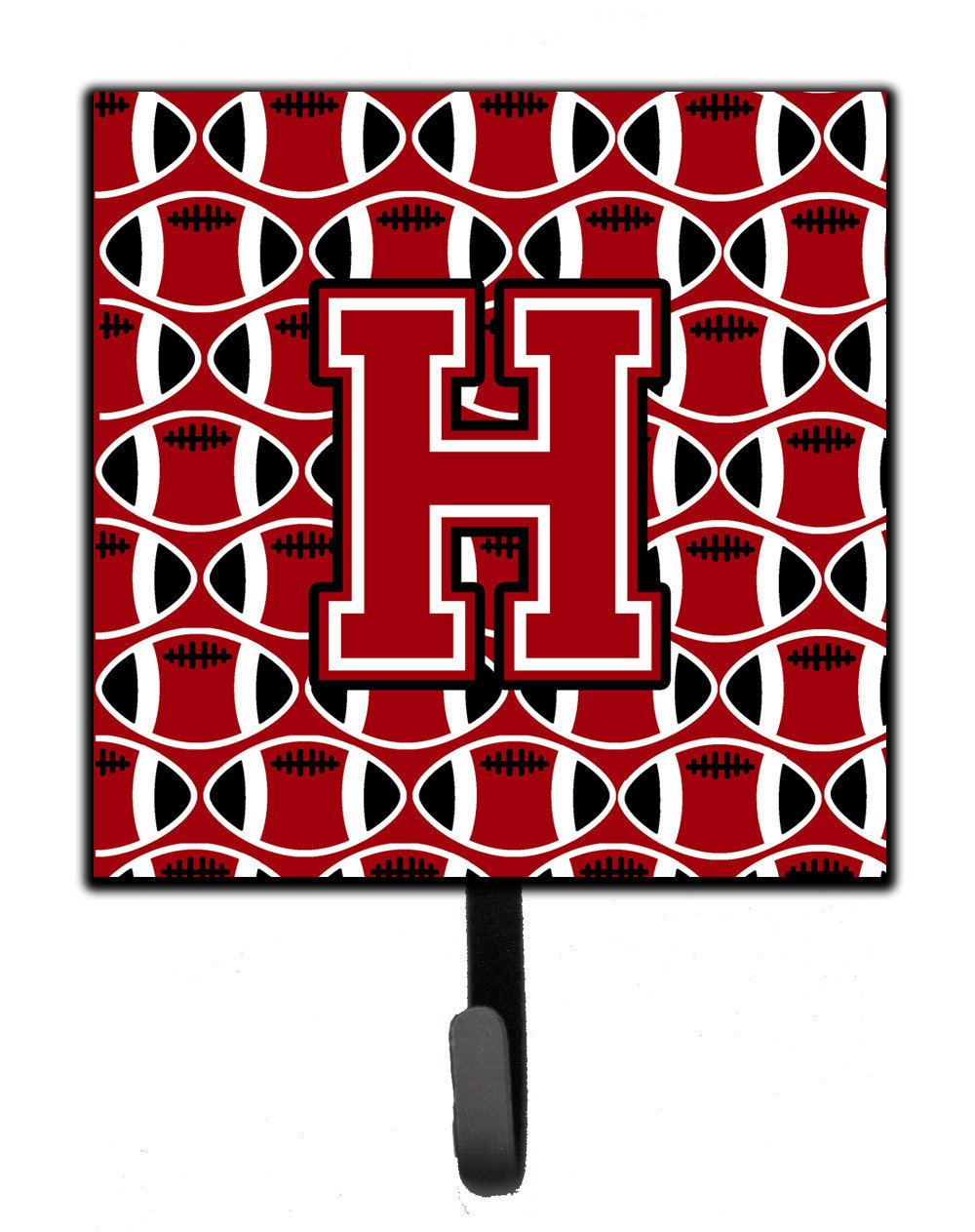 Letter H Football Red, Black and White Leash or Key Holder CJ1073-HSH4 by Caroline&#39;s Treasures