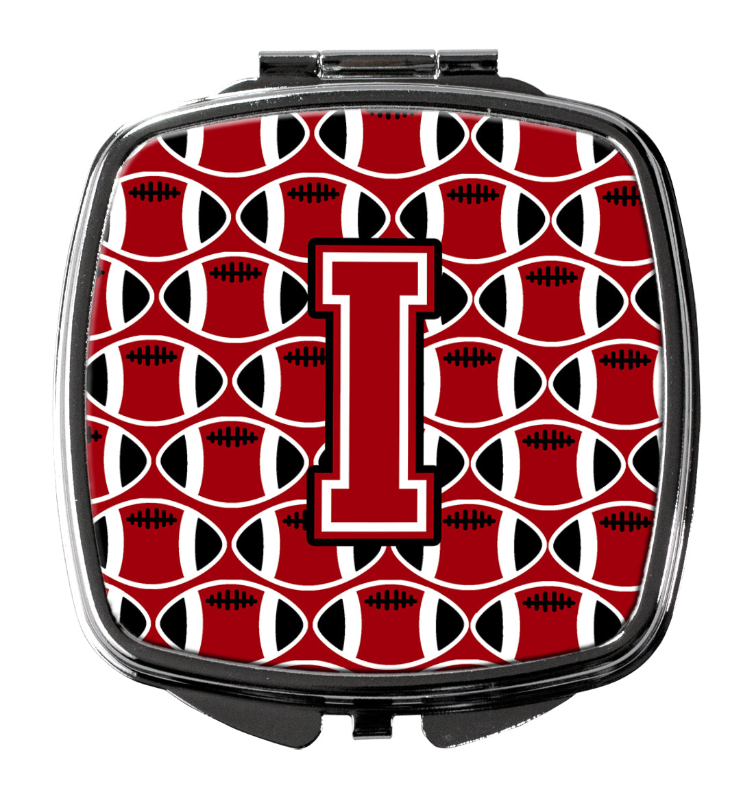Letter I Football Red, Black and White Compact Mirror CJ1073-ISCM  the-store.com.