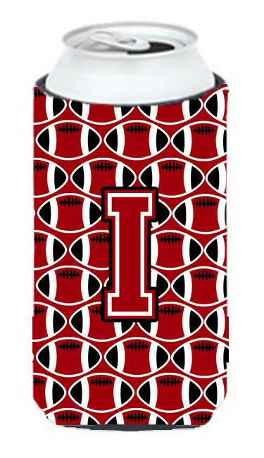 Letter I Football Red, Black and White Tall Boy Beverage Insulator Hugger CJ1073-ITBC by Caroline's Treasures