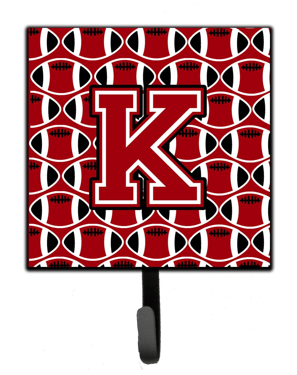 Letter K Football Red, Black and White Leash or Key Holder CJ1073-KSH4 by Caroline&#39;s Treasures