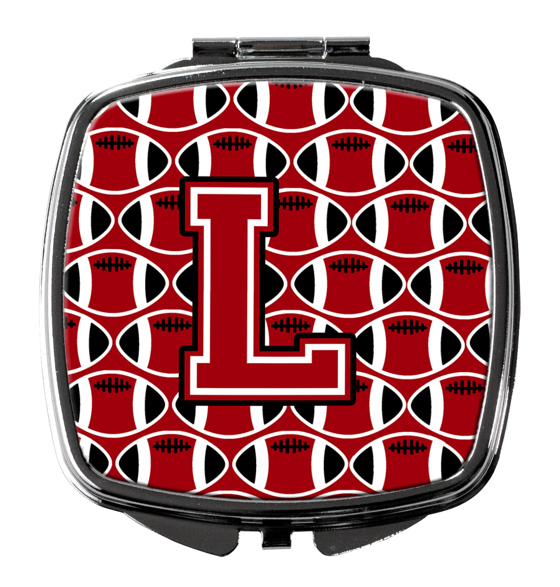 Lettre L Football Rouge, Noir et Blanc Miroir Compact CJ1073-LSCM