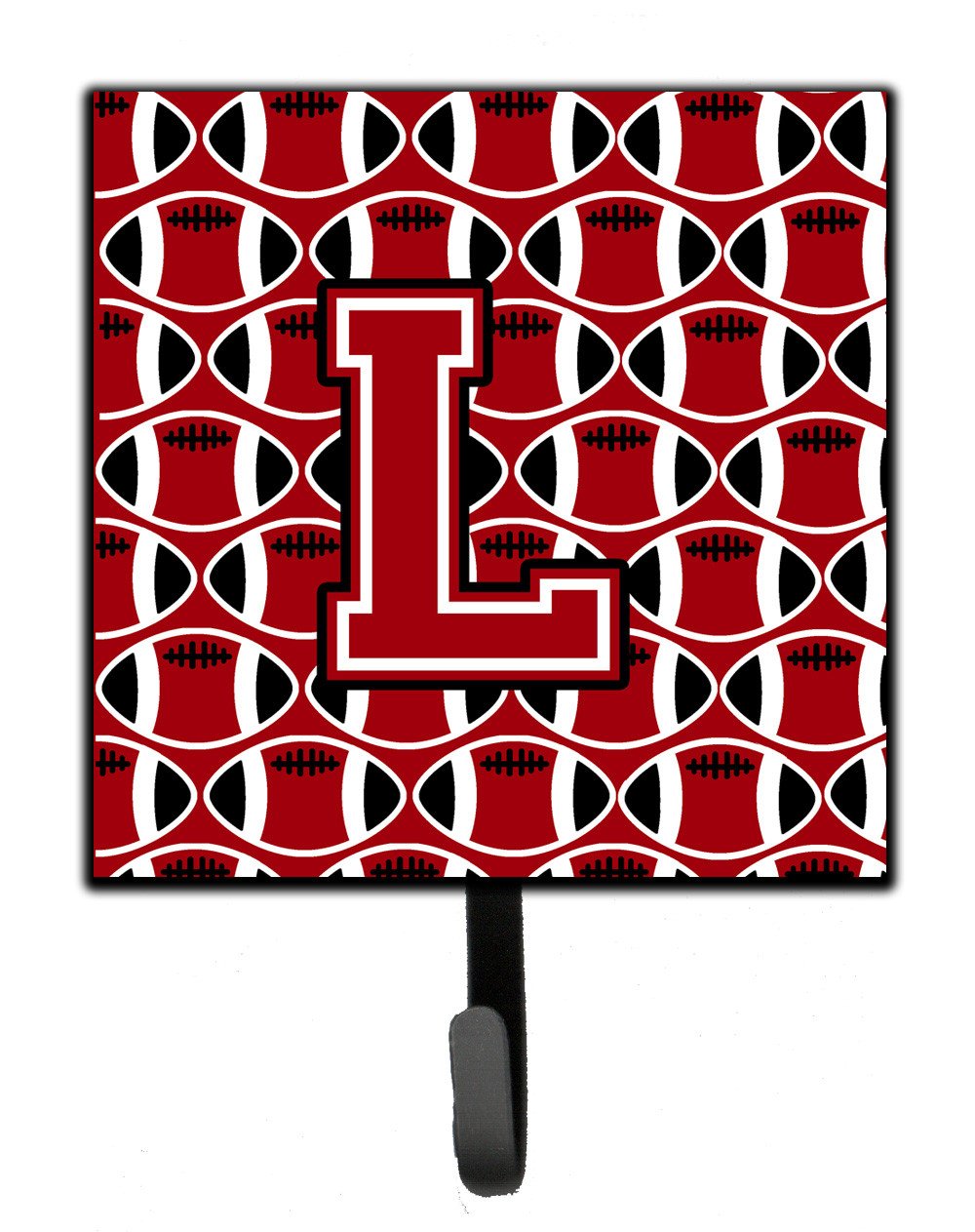 Letter L Football Red, Black and White Leash or Key Holder CJ1073-LSH4 by Caroline&#39;s Treasures