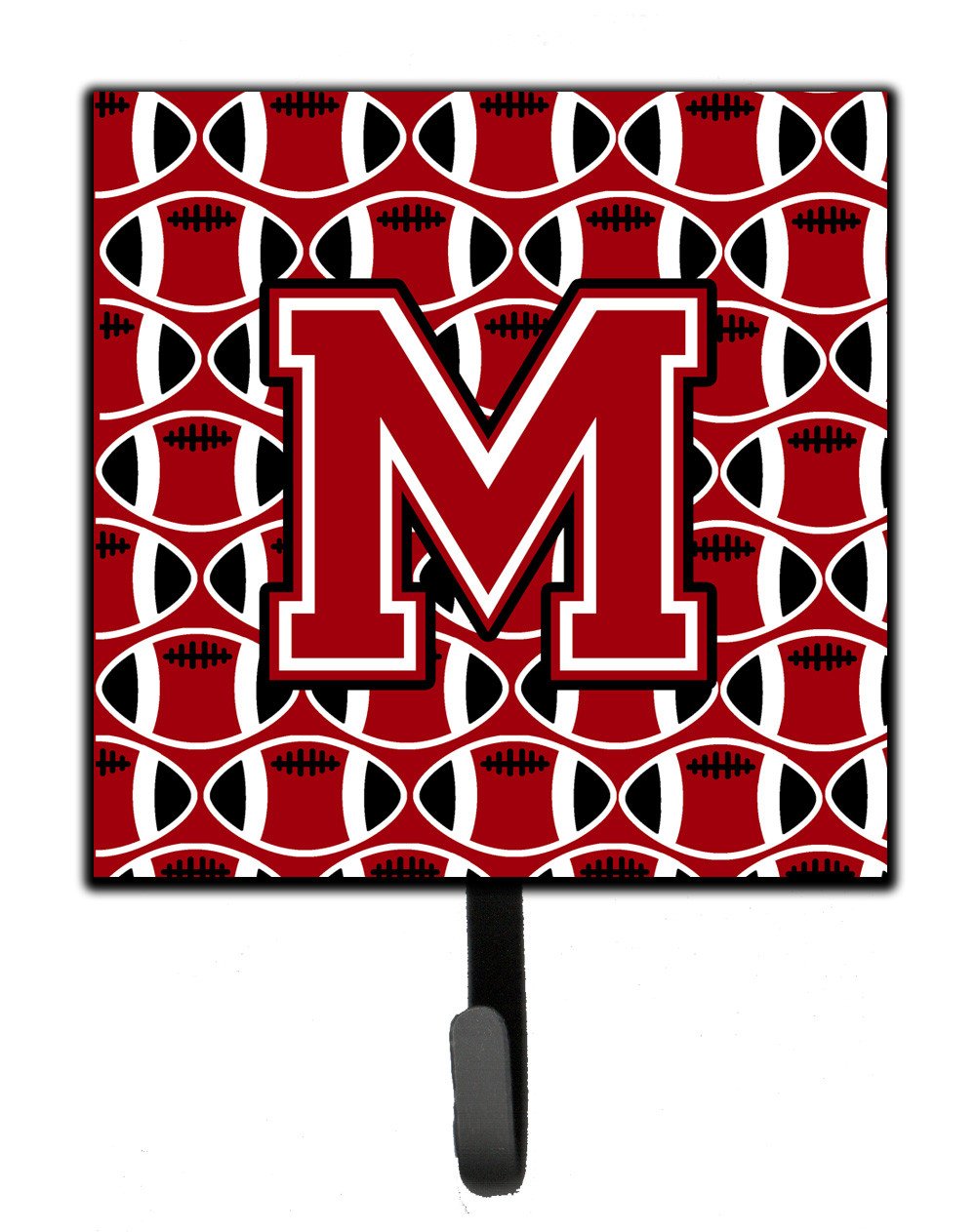 Letter M Football Red, Black and White Leash or Key Holder CJ1073-MSH4 by Caroline&#39;s Treasures