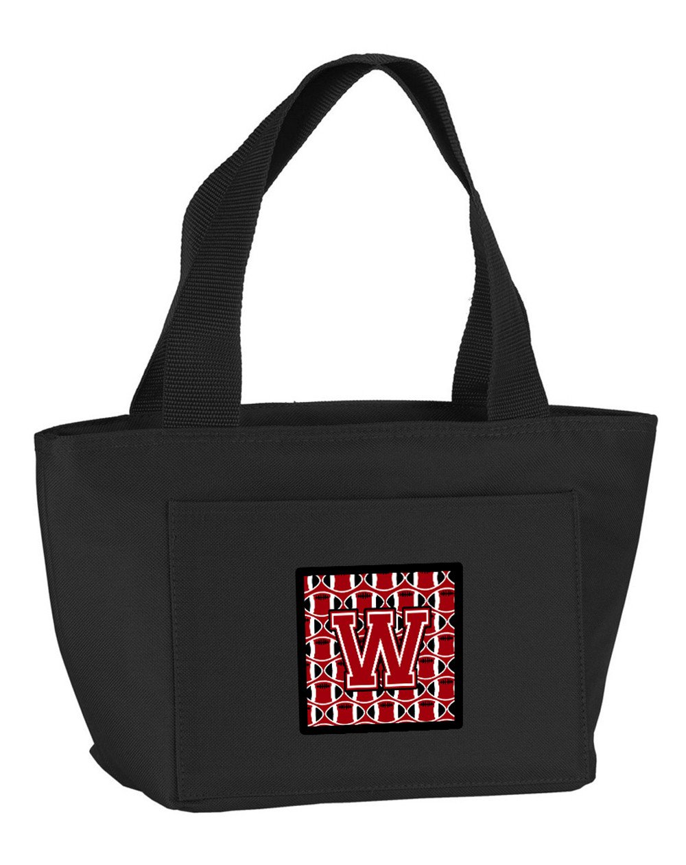 Letter W Football Red, Black and White Lunch Bag CJ1073-WBK-8808 by Caroline's Treasures