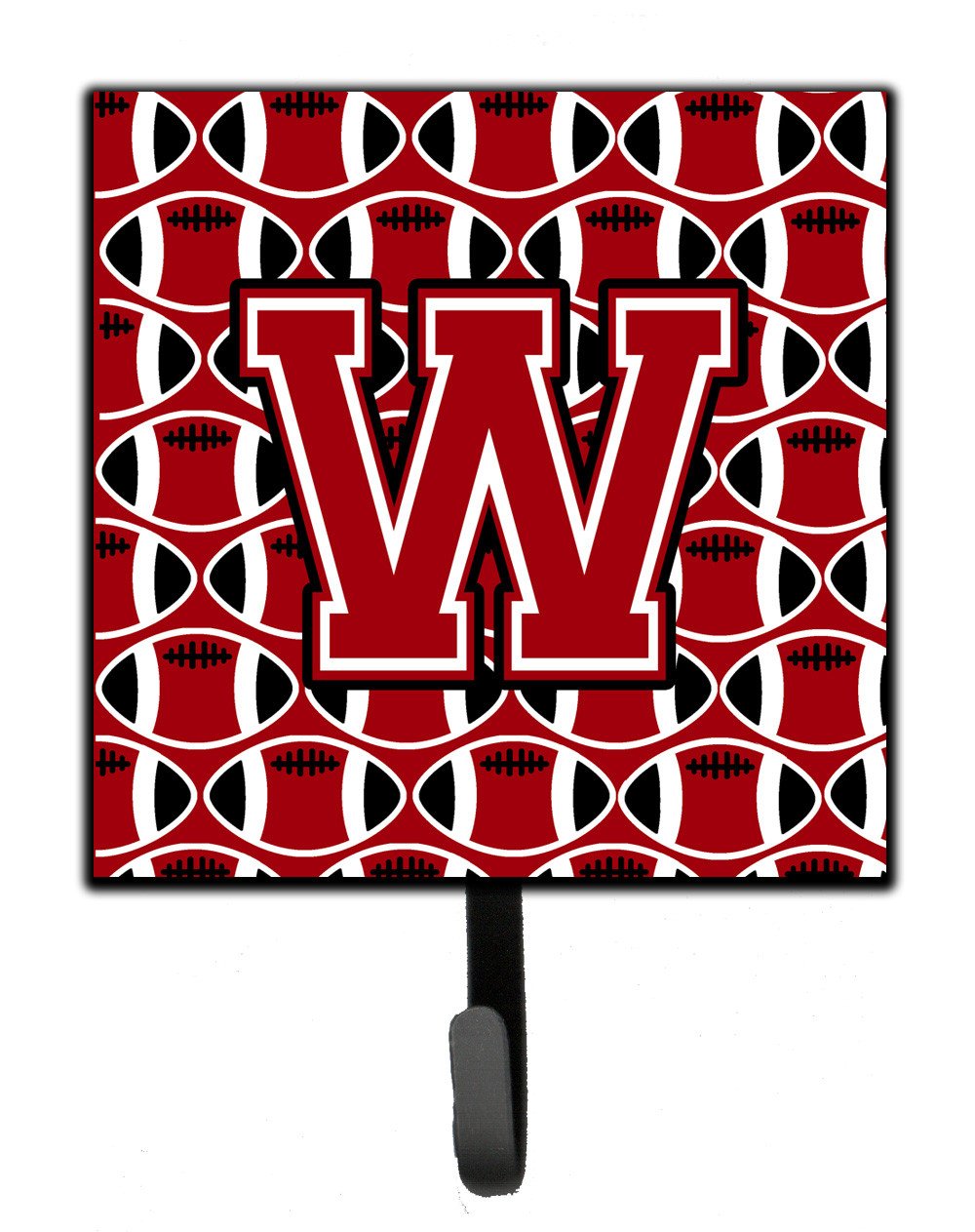 Letter W Football Red, Black and White Leash or Key Holder CJ1073-WSH4 by Caroline&#39;s Treasures