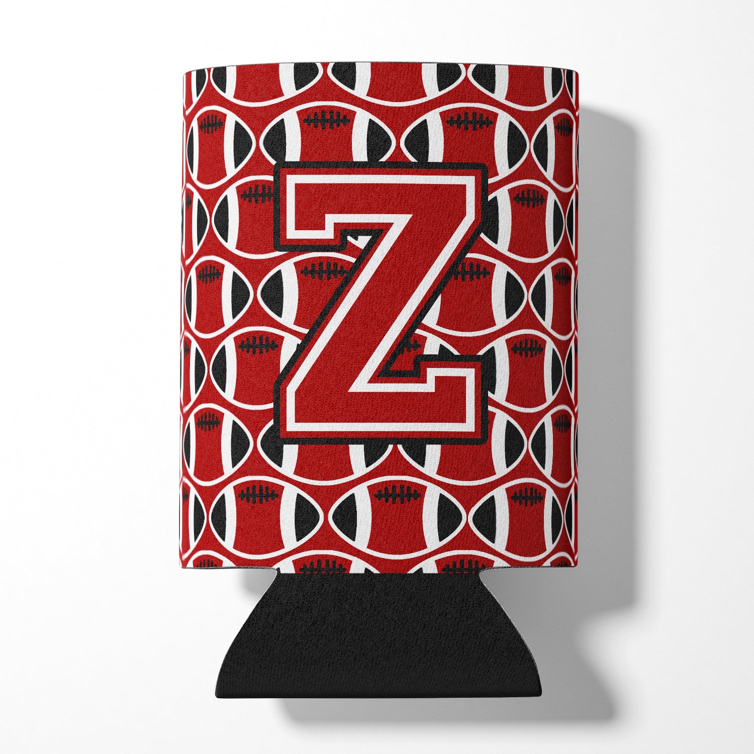 Letter Z Football Red, Black and White Can or Bottle Hugger CJ1073-ZCC.