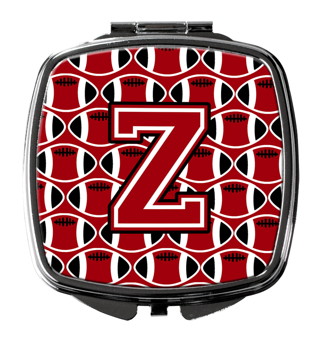 Letter Z Football Red, Black and White Compact Mirror CJ1073-ZSCM