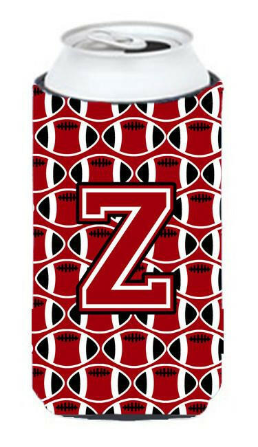 Letter Z Football Red, Black and White Tall Boy Beverage Insulator Hugger CJ1073-ZTBC by Caroline&#39;s Treasures