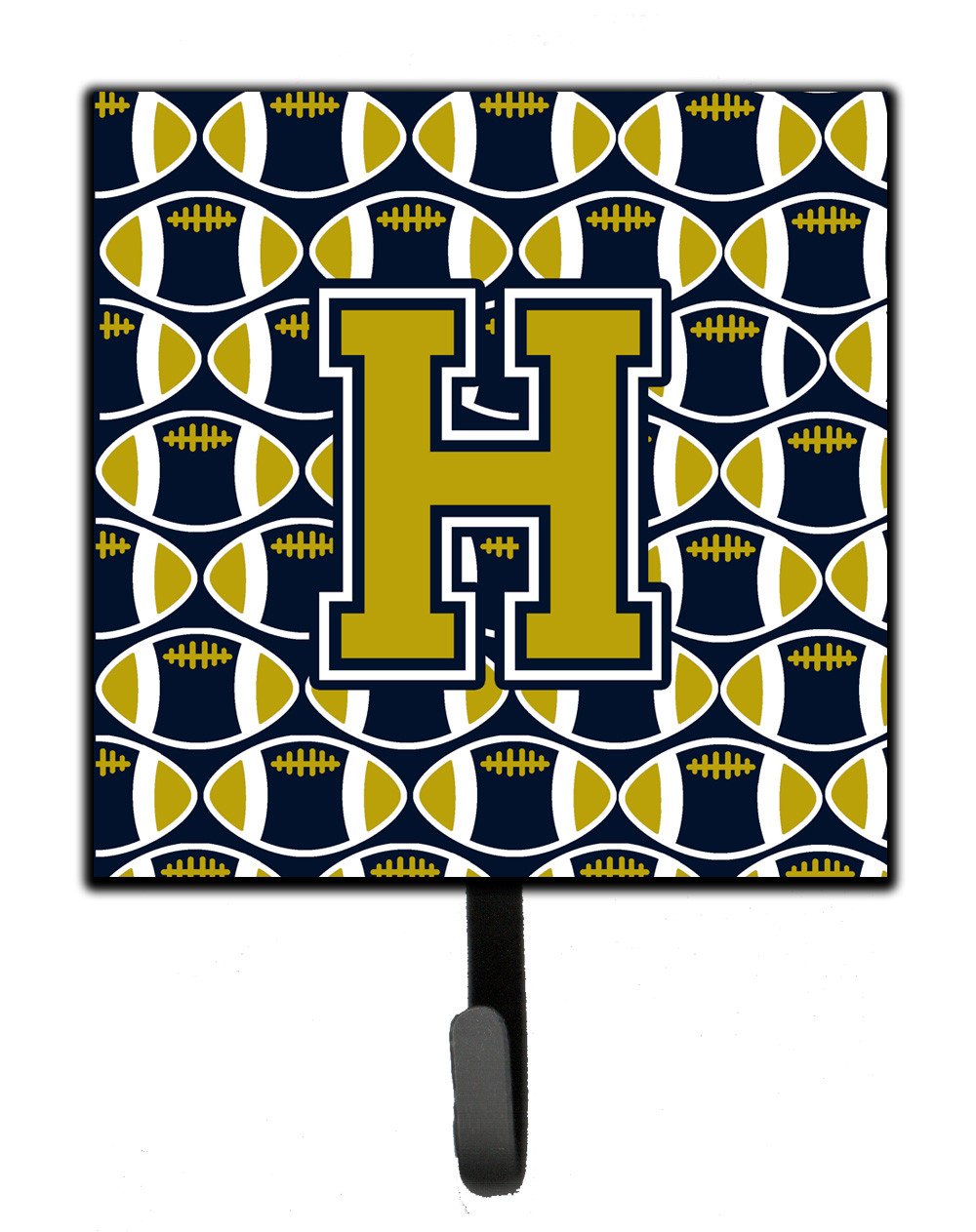 Letter H Football Blue and Gold Leash or Key Holder CJ1074-HSH4 by Caroline&#39;s Treasures
