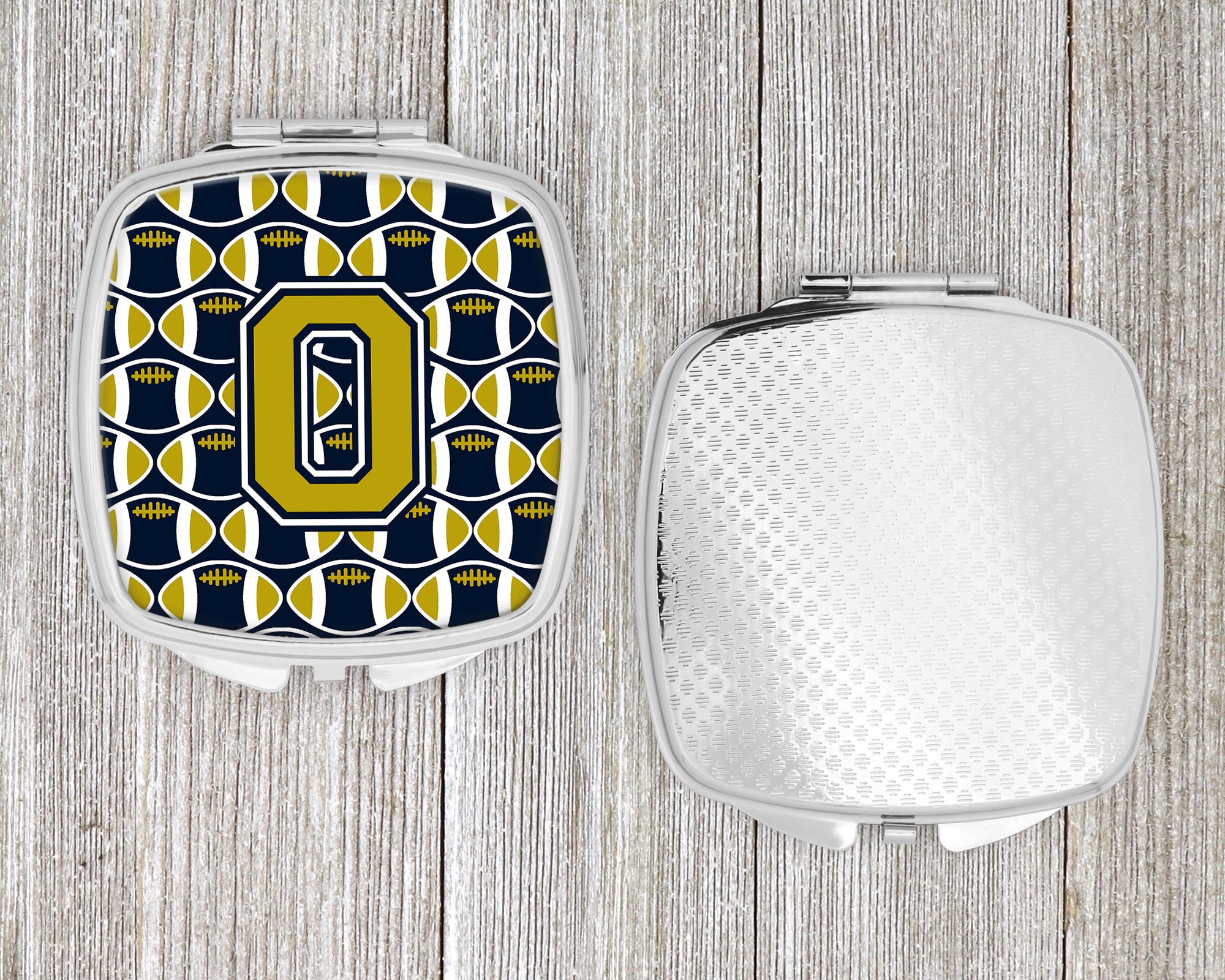 Letter O Football Blue and Gold Compact Mirror CJ1074-OSCM  the-store.com.