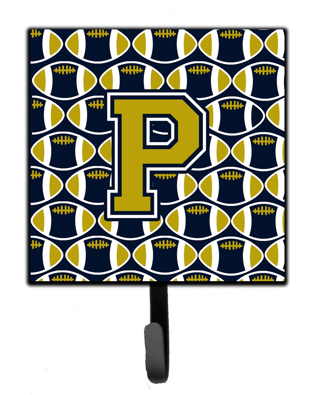 Letter P Football Blue and Gold Leash or Key Holder CJ1074-PSH4 by Caroline&#39;s Treasures