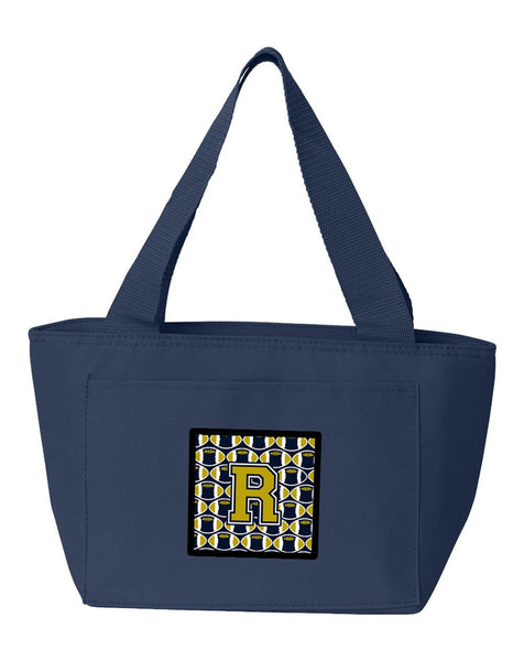 Letter R Football Blue and Gold Lunch Bag CJ1074-RNA-8808 by Caroline's Treasures