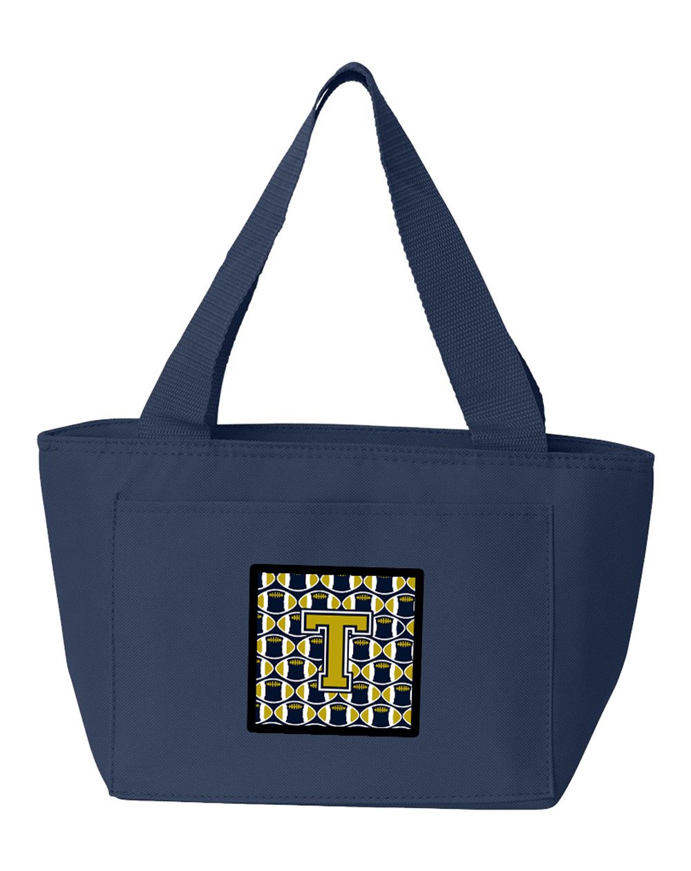Letter T Football Blue and Gold Lunch Bag CJ1074-TNA-8808 by Caroline&#39;s Treasures