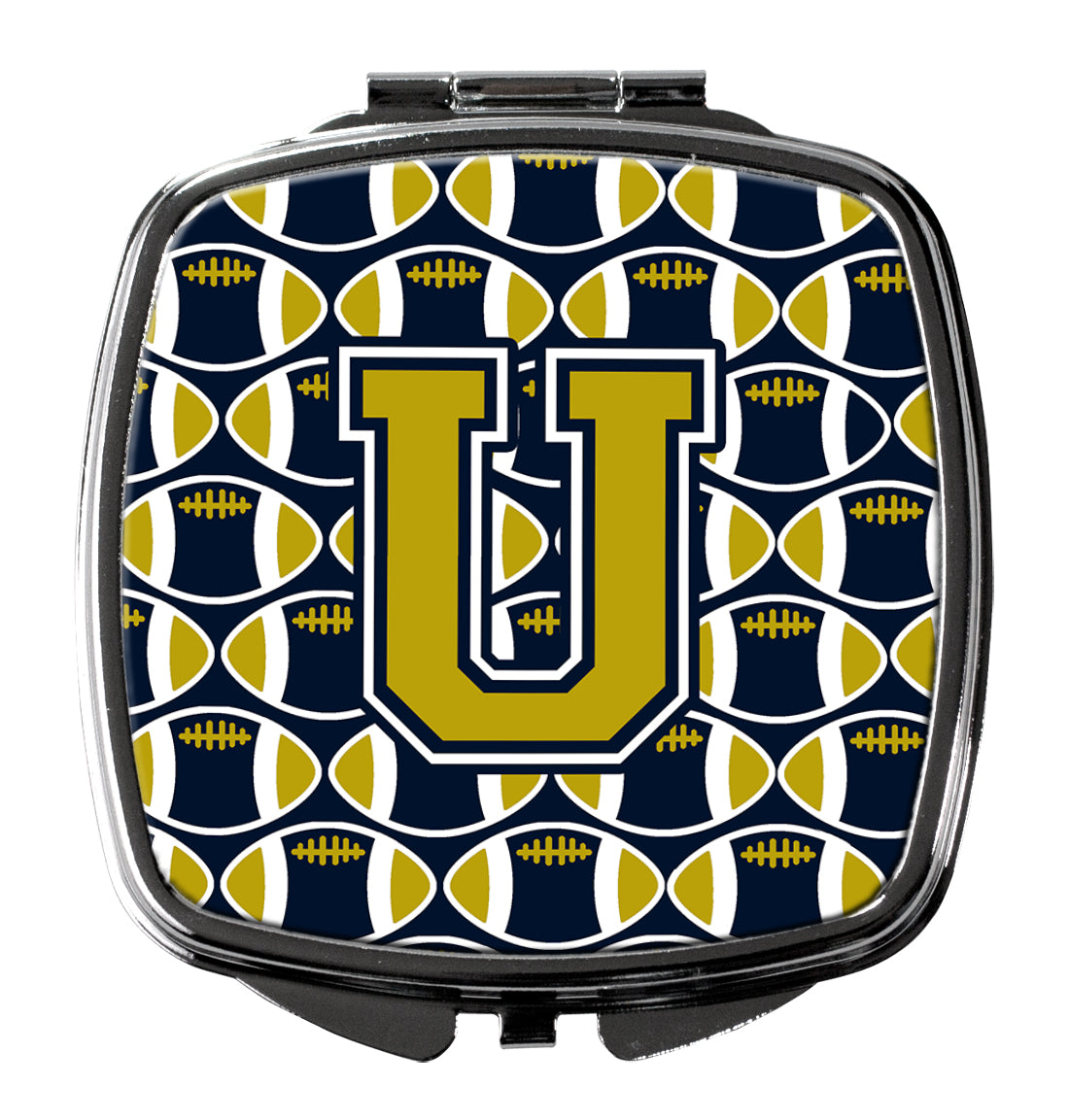 Letter U Football Blue and Gold Compact Mirror CJ1074-USCM  the-store.com.