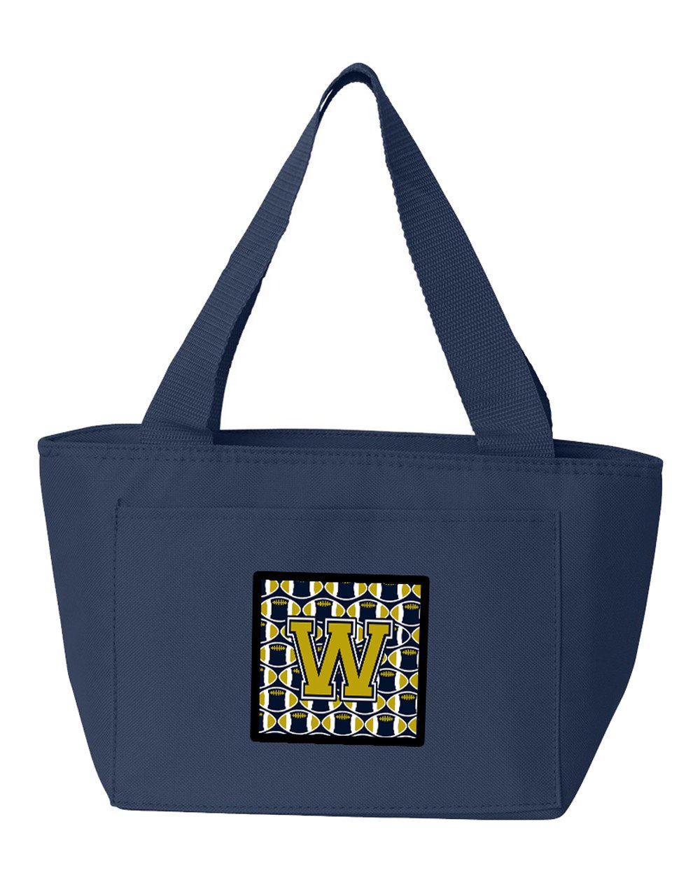 Letter W Football Blue and Gold Lunch Bag CJ1074-WNA-8808 by Caroline&#39;s Treasures
