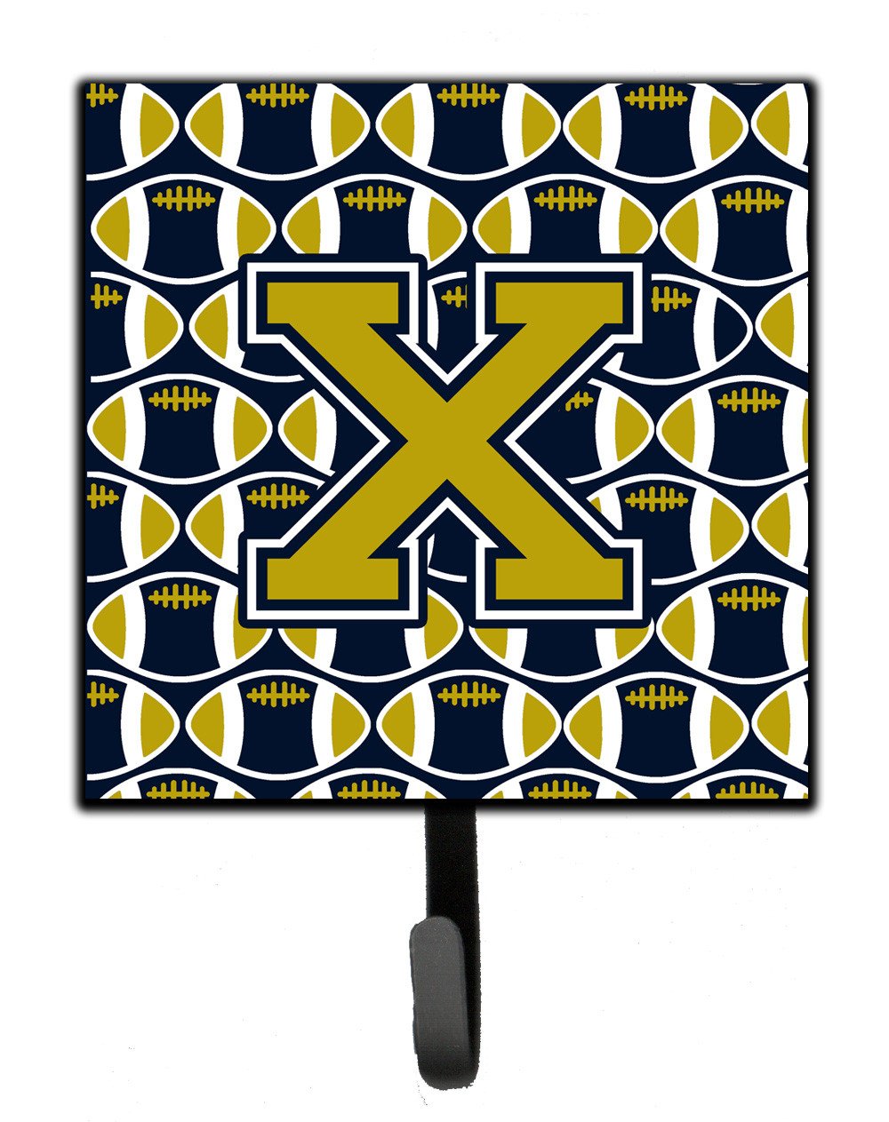 Letter X Football Blue and Gold Leash or Key Holder CJ1074-XSH4 by Caroline&#39;s Treasures