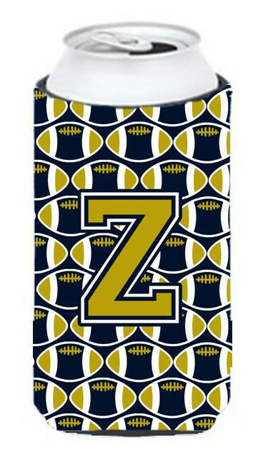 Letter Z Football Blue and Gold Tall Boy Beverage Insulator Hugger CJ1074-ZTBC by Caroline's Treasures