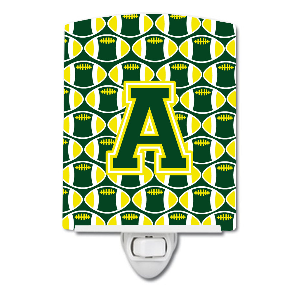 Letter A Football Green and Yellow Ceramic Night Light CJ1075-ACNL - the-store.com
