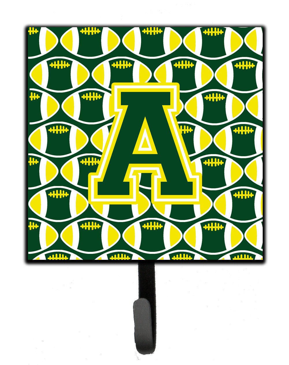 Letter A Football Green and Yellow Leash or Key Holder CJ1075-ASH4 by Caroline&#39;s Treasures