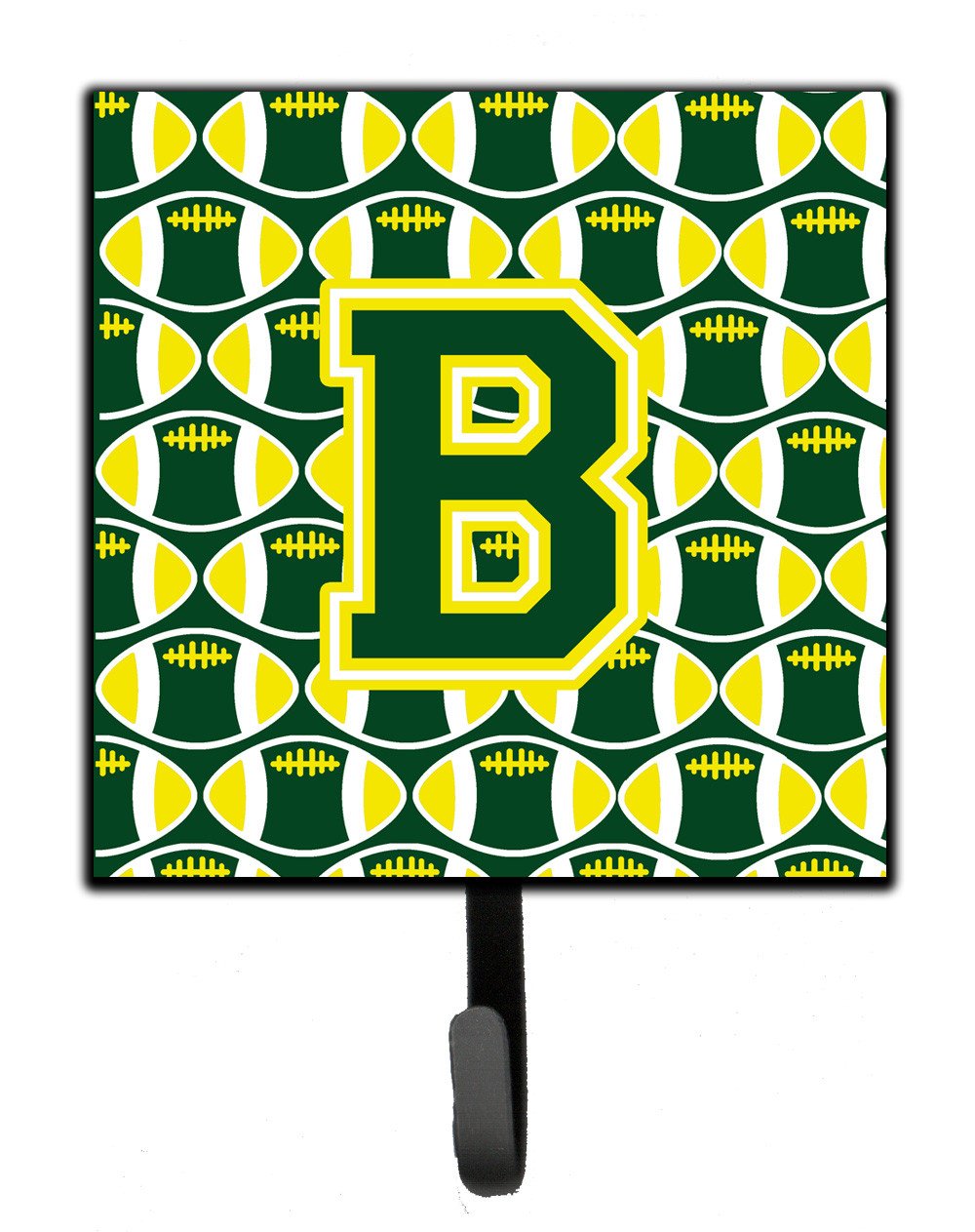 Letter B Football Green and Yellow Leash or Key Holder CJ1075-BSH4 by Caroline&#39;s Treasures