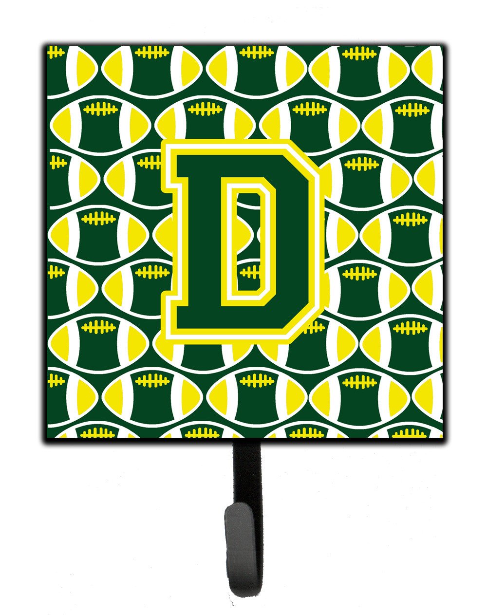 Letter D Football Green and Yellow Leash or Key Holder CJ1075-DSH4 by Caroline&#39;s Treasures
