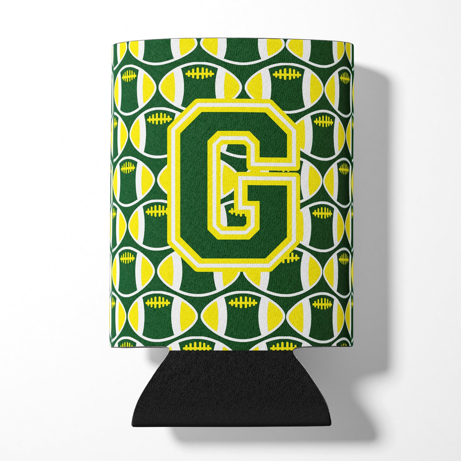 Letter G Football Green and Yellow Can or Bottle Hugger CJ1075-GCC