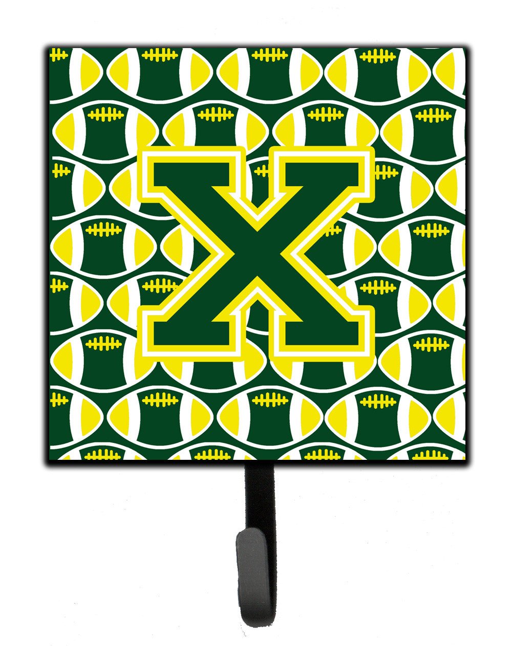 Letter X Football Green and Yellow Leash or Key Holder CJ1075-XSH4 by Caroline&#39;s Treasures